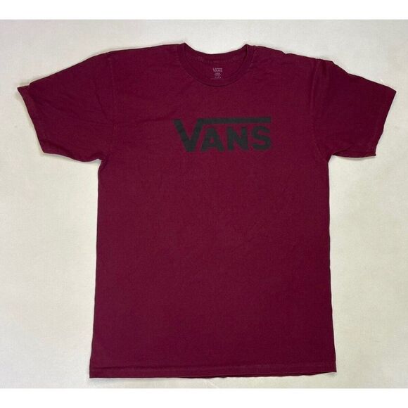 VANS Logo Graphic T-shirt Men Adult Large Maroon Red Short Sleeve - Picture 1 of 5